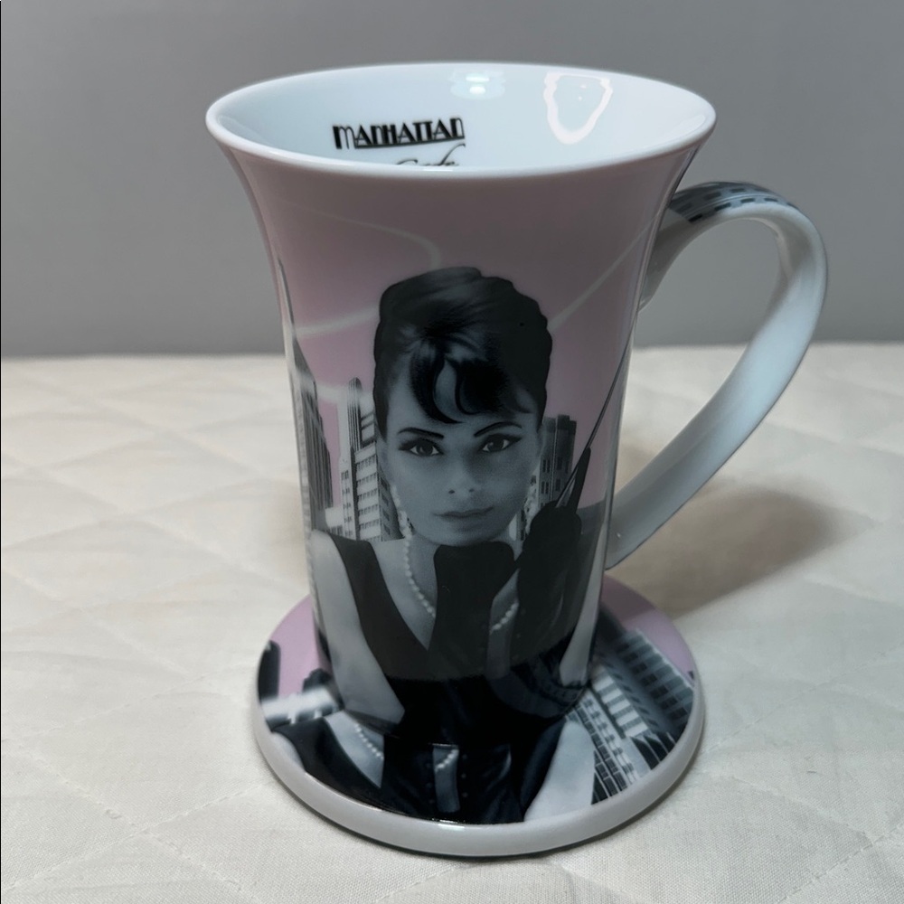 Audrey Hepburn Manhattan Cafe Breakfast At Tiffany’s Tall Mug Tea Cup and Saucer